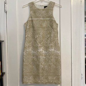 Nicole Miller Collection Gold Embroidered Dress - Size 4